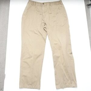 Scandia Woods Chino Pants Men's Size 42 Beige Flat Front Slash Pockets Cotton